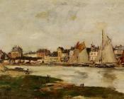 尤金 布丹 : View of the Port of Trouville, High Tide